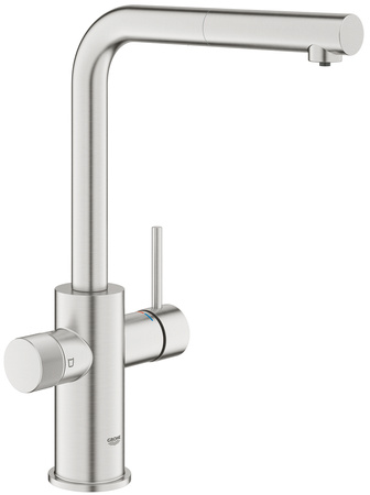 Grohe bateria kuchenna, filtrująca z wyciąganą wylewką Blue Pure Minta, stal nierdzewna 30590DC0