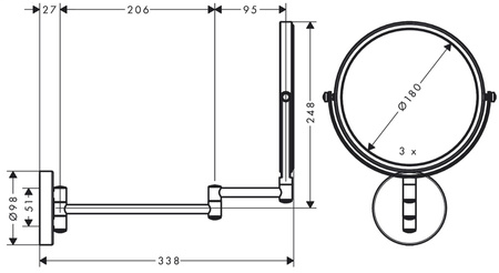 Hansgrohe lusterko Logis E Universal bez oświetlenia 73561000