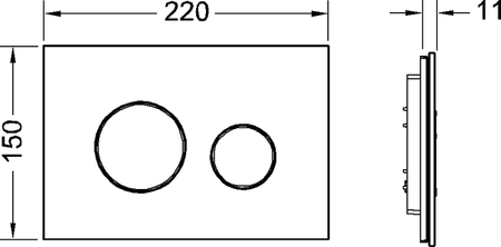 Tece TECEloop - przycisk szkło białe, przyciski chrom matowy 9240659