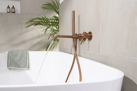 KFA zestaw wannowy podtynkowy z baterią 3-otworową 2-funkcyjną MOZA, brushed rose gold 5039-411-34