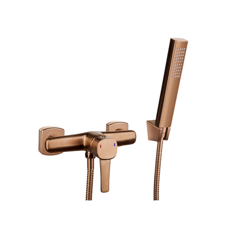 Invena bateria natryskowa z zestawem natryskowym Glamour, miedź BN-02-014-V