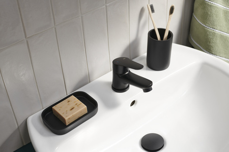 KFA bateria umywalkowa stojąca ze spustem typu klik-klak Sparc, czarny 5412-815-81