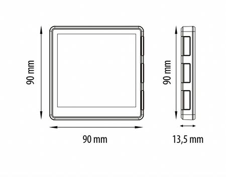 Engo natynkowy, alumulatorowy, internetowy regulator temperatury ZigBee, czarny EONE-BATB