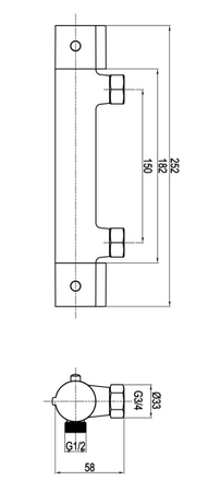 Invena bateria termostatyczna Slim chrom BT-00-S01