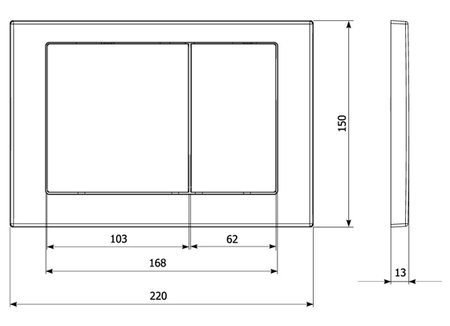 KK-POL przycisk spłukujący M05, chrom połysk 350/PPG/056-00-00