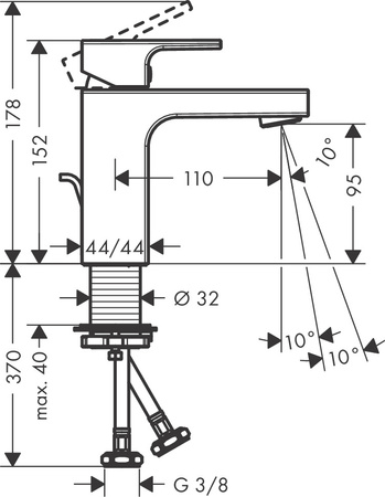 Hansgrohe bateria umywalkowa Vernis Shape 100, chrom 71561000