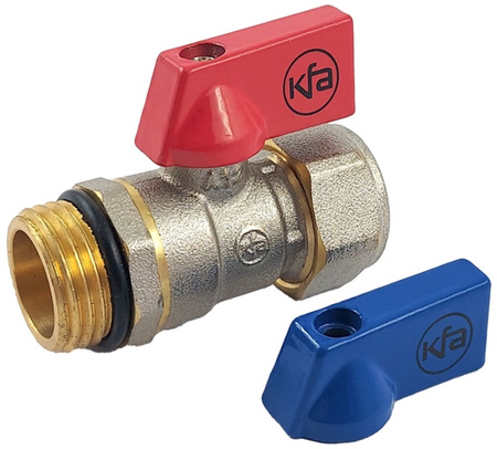 KFA zawór kulowy mini wkrętny 1/2" ze złączką do rur PEX 16x2 mm 703-232-15