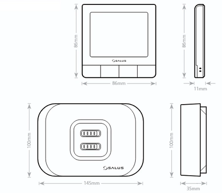 Salus regulator internetowy, bezprzewodowy, natynkowy, tygodniowy z wbudowanym akumulatorem IT700