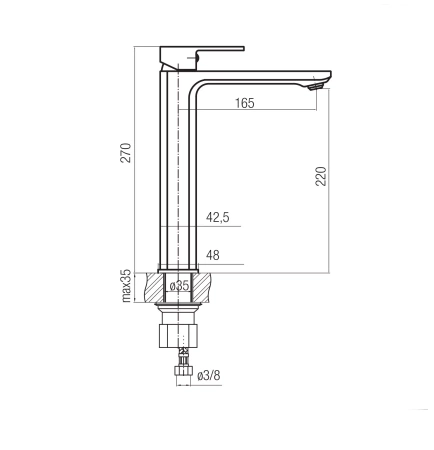 Valvex bateria umywalkowa stojąca, nablatowa, wysoka Loft, złoty 2455830