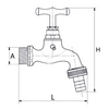 Diamond zawór wypływowy ze złączką do węża 1/2", żółty polerowany ART.206-1/2.Y