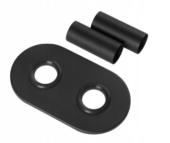 Invena zestaw maskujący podwójny do podłączenia grzejnika, czarny UA-12-C15