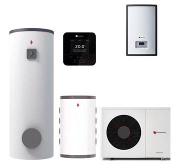 Saunier Duval pakiet OZE: pompa ciepła GeniaAir Mono HA 7-6 O + stacja hydrauliczna HE 9-6 WB + regulator SRC 720 + zasobnik c.w.u. FEW 300 + zasobnik buforowy VNR + czujnik temperatury c.w.u. 550010044319