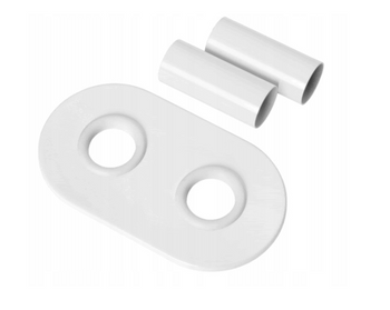 Invena zestaw maskujący podwójny do podłączenia grzejnika, biały UA-12-B15