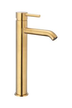 KFA bateria umywalkowa stojąca nablatowa MOZA, złoty szczotkowany PVD + click clack 5032-612-31
