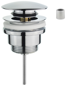 Instadrain korek 2 w 1 klik-klak/otwarty do umywalki z przelewem i bez przelewu, chrom 2848