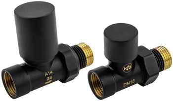 KFA zestaw grzejnikowy Komfort PRO, prosty, czarny 758-030-81-BL