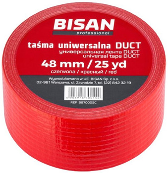 Bisan taśma uniwersalna DUCT 48mm/25yd, czerwona B870005C