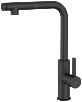 Invena bateria kuchenna z wyciąganą wylewką Preto, czarny BZ-48-W04-L