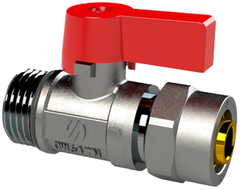 Arco zawór kulowy mini, do rur wielowarstwowych, czerwony 1/2" GZ x 16 868015