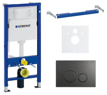 Zestaw stelaż podtynkowy Geberit UP100 do WC z przyciskiem Cortado gun metal S236