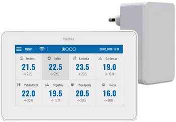 Tech panel kontrolny przewodowy M-9T do listwy l-9R (montaż natynkowy, kolorowy wyświetlacz), biały STM9TWH