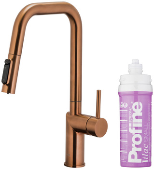 KFA bateria kuchenna z funkcją filtracji wody i wyciąganą wylewką Duero Pure Style Pull-Out + zestaw filtrujący Profine Lilac S, brushed rose gold 6623-315-34