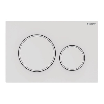 Geberit przycisk uruchamiający Sigma 20, przedni, biały mat-biały-biały mat, easy-to-clean 115.882.01.1