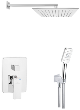 Invena zestaw prysznicowy podtynkowy z deszczownicą, chrom BS-28-0K2-A