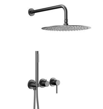 KFA zestaw prysznicowy podtynkowy z baterią 3-otworową 2-funkcyjną MOZA, gun metal 5039-511-61