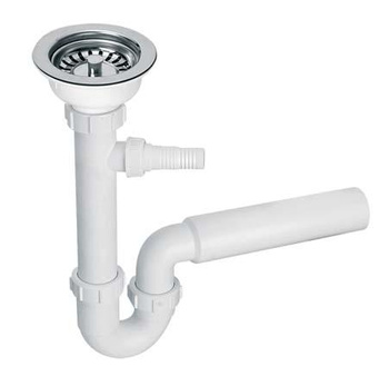 McAlpine syfon zlewozmywakowy rurowy 3.5x50mm z podłączeniem do pralki lub zmywarki HC7+BSW50P