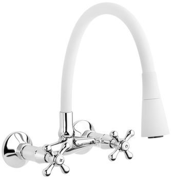 Invena bateria kuchenna ścienna Roma, biały/chrom BC-24-E2S-L