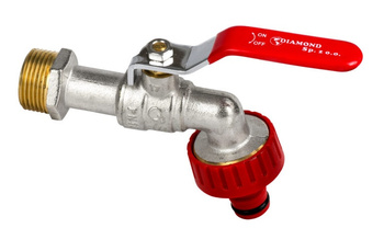 Diamond kurek kulowy - kran czerpalny, z dławikiem i szybkozłączem 3/4" ART.2500.OGR-20