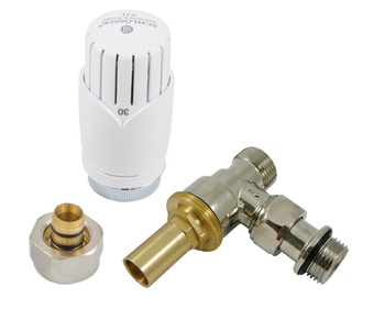 Schlosser ogranicznik temp. RTL fig kątowy niklowana + głowica RTL Diamant + złączka PEX 16x2 603200012