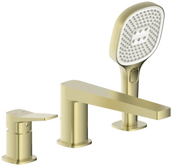 KFA bateria wannowa 3-otworowa Malaga, złoty szczotkowany PVD 4525-210-31