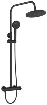 Invena zestaw prysznicowy z deszczownicą Kalitea, czarny AU-72-004-V