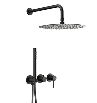 KFA zestaw prysznicowy podtynkowy z baterią 3-otworową 2-funkcyjną MOZA, czarny 5039-511-81