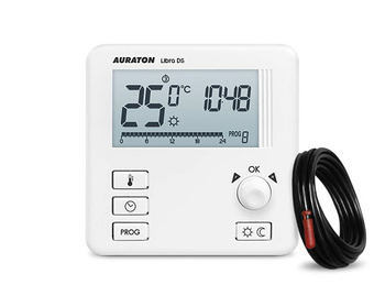 Auraton tygodniowy, przewodowy, dwuczujnikowy regulator temperatury Libra DS, biały AUR00LBR000DS