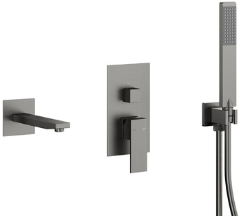 KFA zestaw wannowy podtynkowy z baterią 3-funkcyjną Logon, gun metal grey PVD 5139-401-61