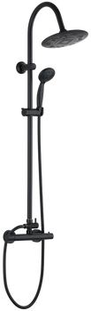 Invena zestaw prysznicowy z deszczownicą i baterią termostatyczną Gracja Slim, czarny AU-15-D04-C