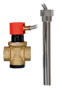 Afriso temperaturowy zawór ochronny kotła TAS, G3/4", kapilara 1,3 m 4241500