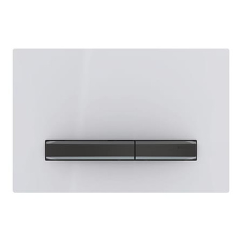 Geberit przycisk uruchamiający Sigma 50, przedni, biały, przyciski: czarny chrom 115.671.11.2