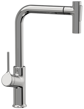Invena bateria kuchenna z wyciąganą wylewką Farsala, chrom BZ-40-L01-S