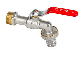 Diamond kurek kulowy - kran czerpalny, z dławikiem 1" ART.2500-25.KRAN