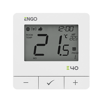 Engo regulator temperatury, programowany, internetowy, natynkowy ZigBee/868MHz, 230V, biały E40-230W