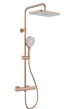 KFA deszczownia z baterią natryskową termostatyczną, ścienną Malaga, brushed rose gold PVD 5756-910-34