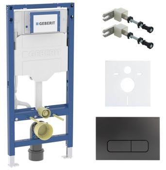 Zestaw stelaż podtynkowy Geberit UP320 do WC z przyciskiem Mocha gun metal S254