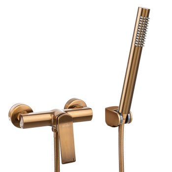 Invena bateria natryskowa z zestaw natryskowym Neri Plus, miedź BN-P1-014-L