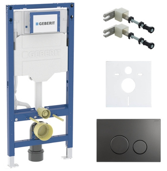 Zestaw stelaż podtynkowy Geberit UP320 do WC z przyciskiem Cortado gun metal S248