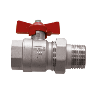 Invena zawór kulowy wodny VERT ze śrubunkiem W/Z z motylkiem DN 20 3/4" ZK-31-020