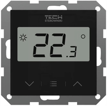 Tech regulator bezprzewodowy, pokojowy z pomiarem wilgotności powietrza do systemów ramkowych F-8z 55 mm, czarny STF-8ZBK